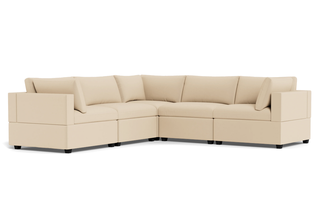 Kova Box Cushion Corner Sectional - front view in living room