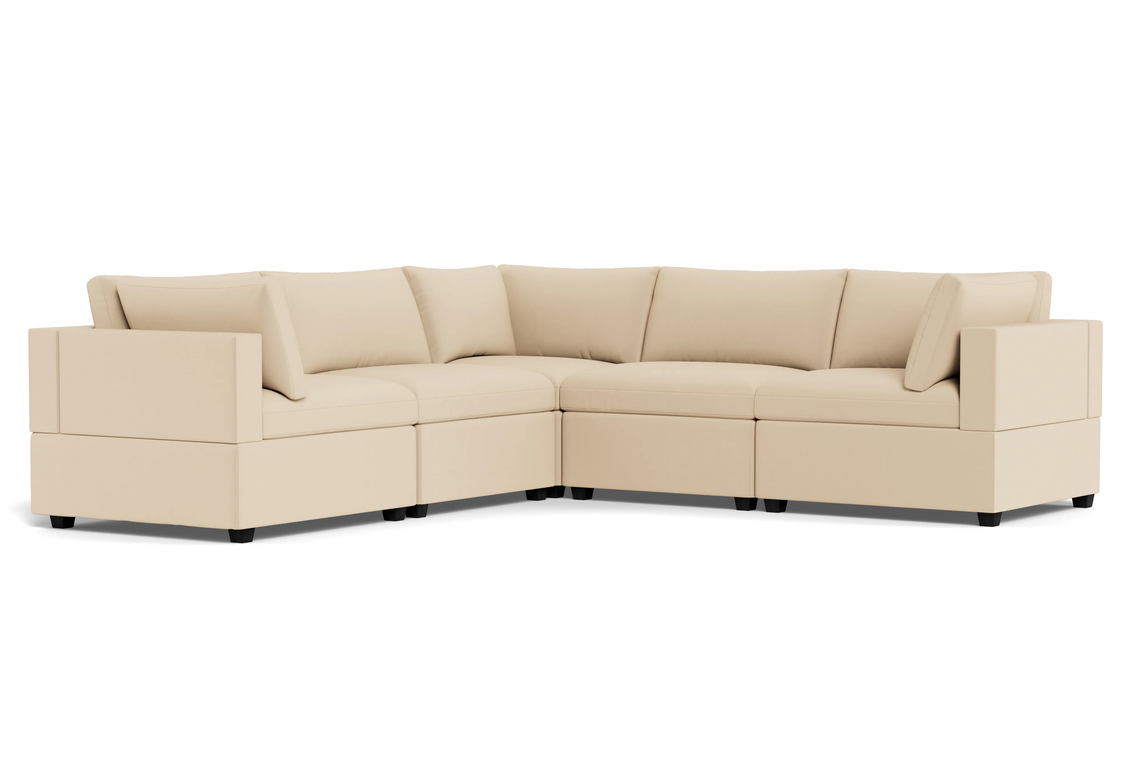 Kova Box Cushion Corner Sectional - front view in living room