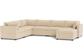 Kova Box Cushion Grand Corner + Ottoman - front view in living room