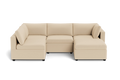 Kova Box Cushion L-Shape + Ottoman - front view in living room