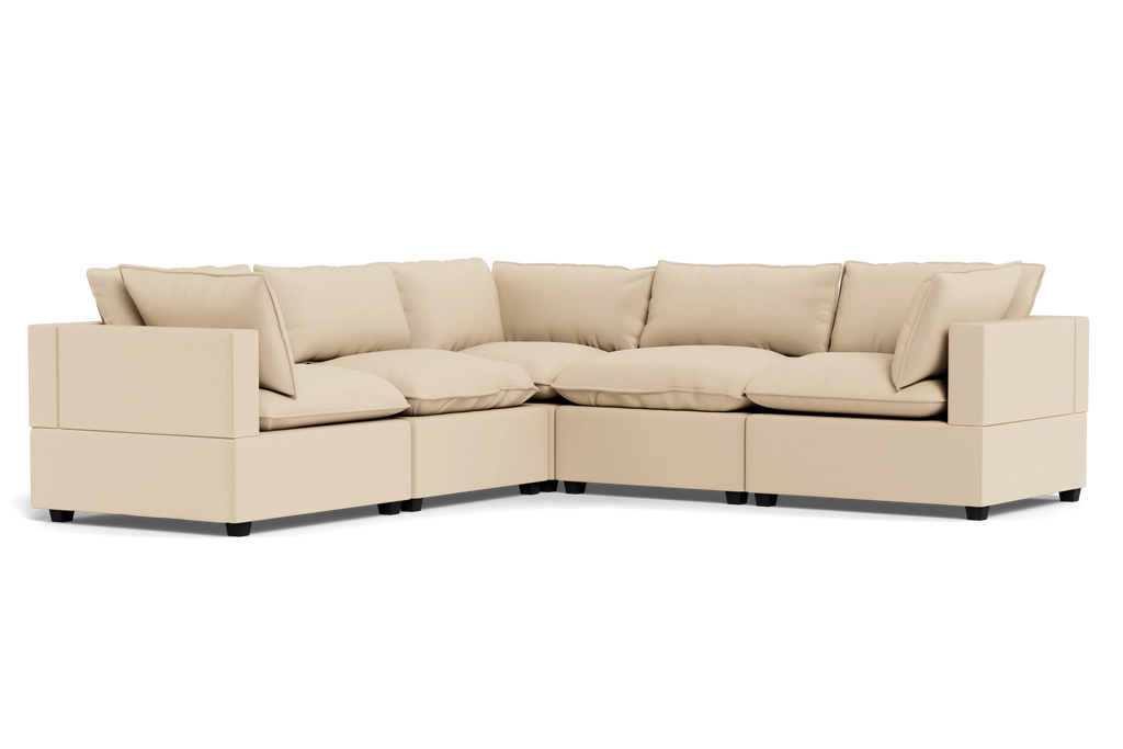 Kova Pillow Cushion Corner Sectional - front view in living room