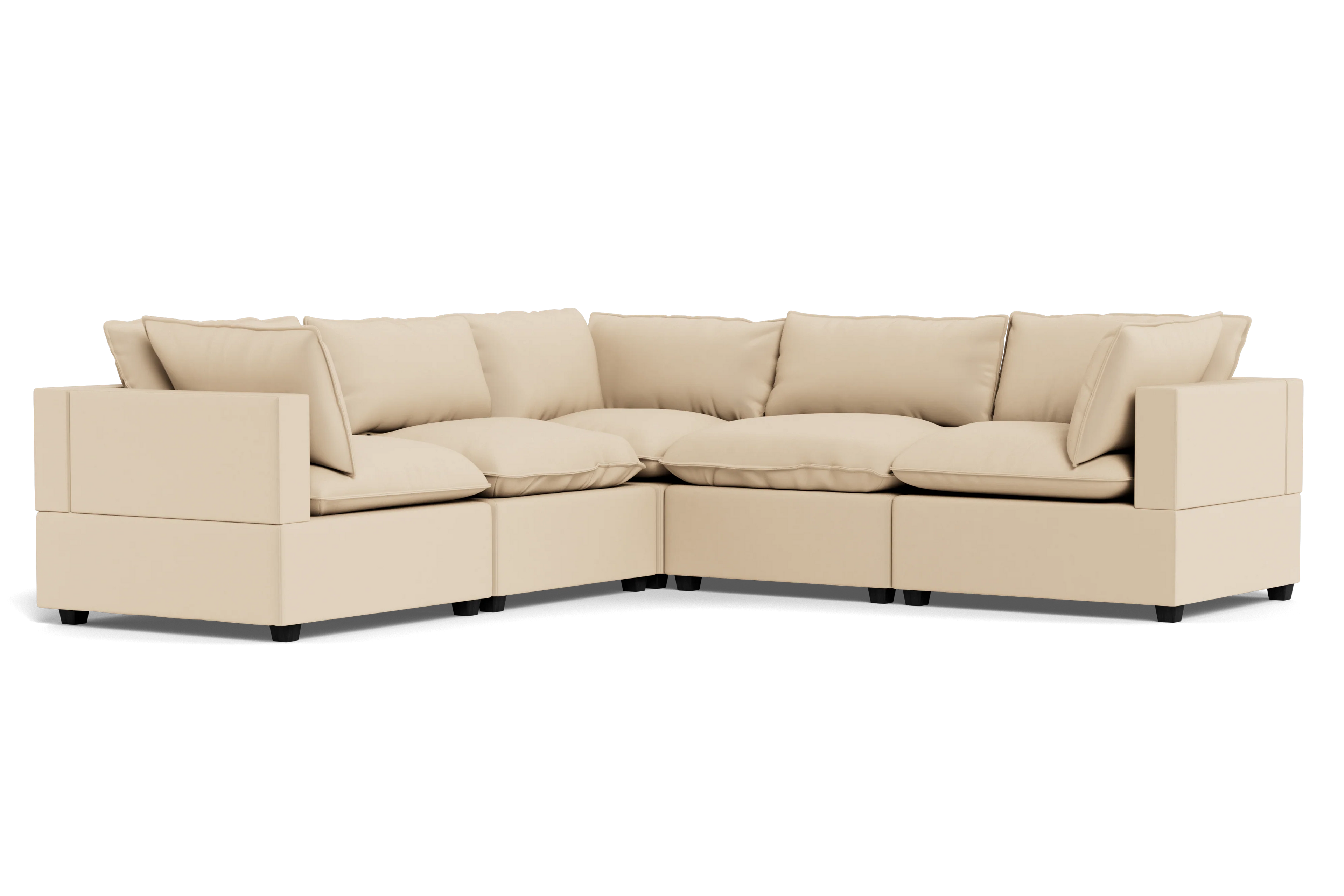 Kova Pillow Cushion Corner Sectional - front view in living room