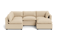 Kova Pillow Cushion L-Shape + Ottoman - front view in living room