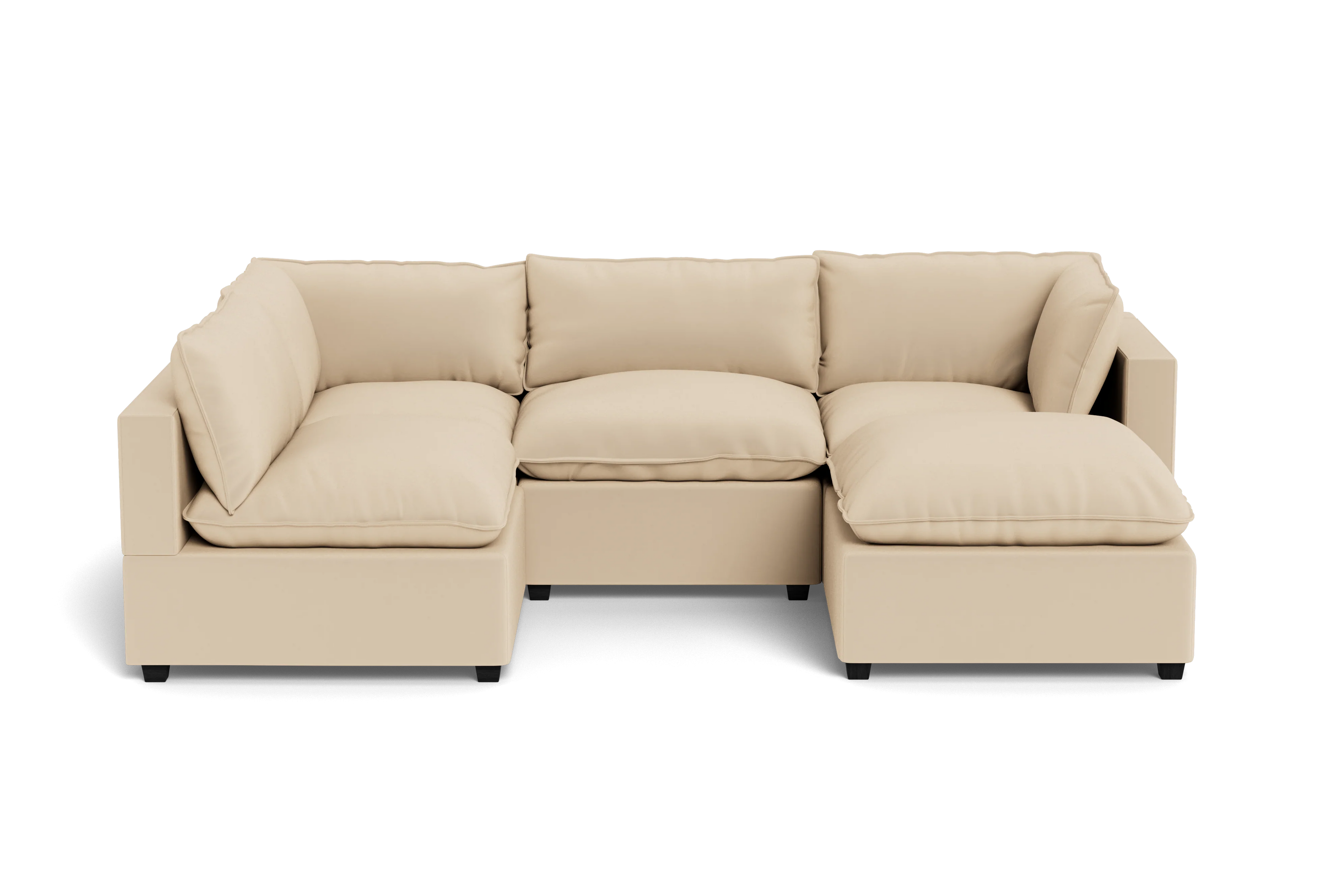 Kova Pillow Cushion L-Shape + Ottoman - front view in living room