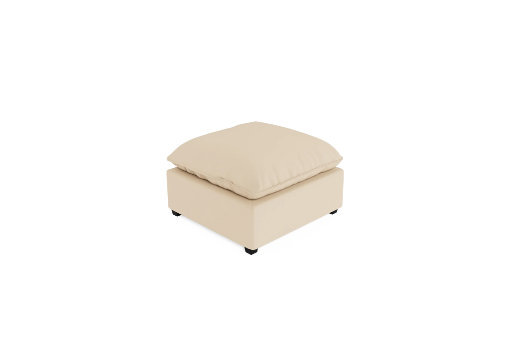 Kova Pillow Cushion Ottoman - front view in living room