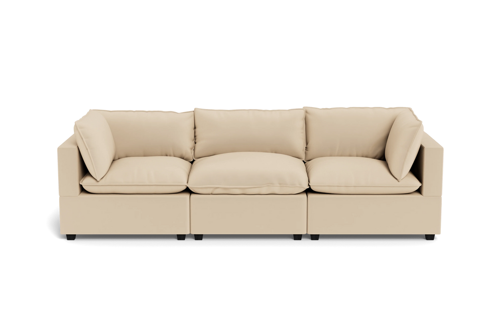 Kova Pillow Cushion Sofa 122" - front view in living room