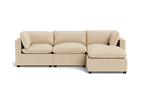 Kova Pillow Cushion Sofa 122" + Ottoman - front view in living room