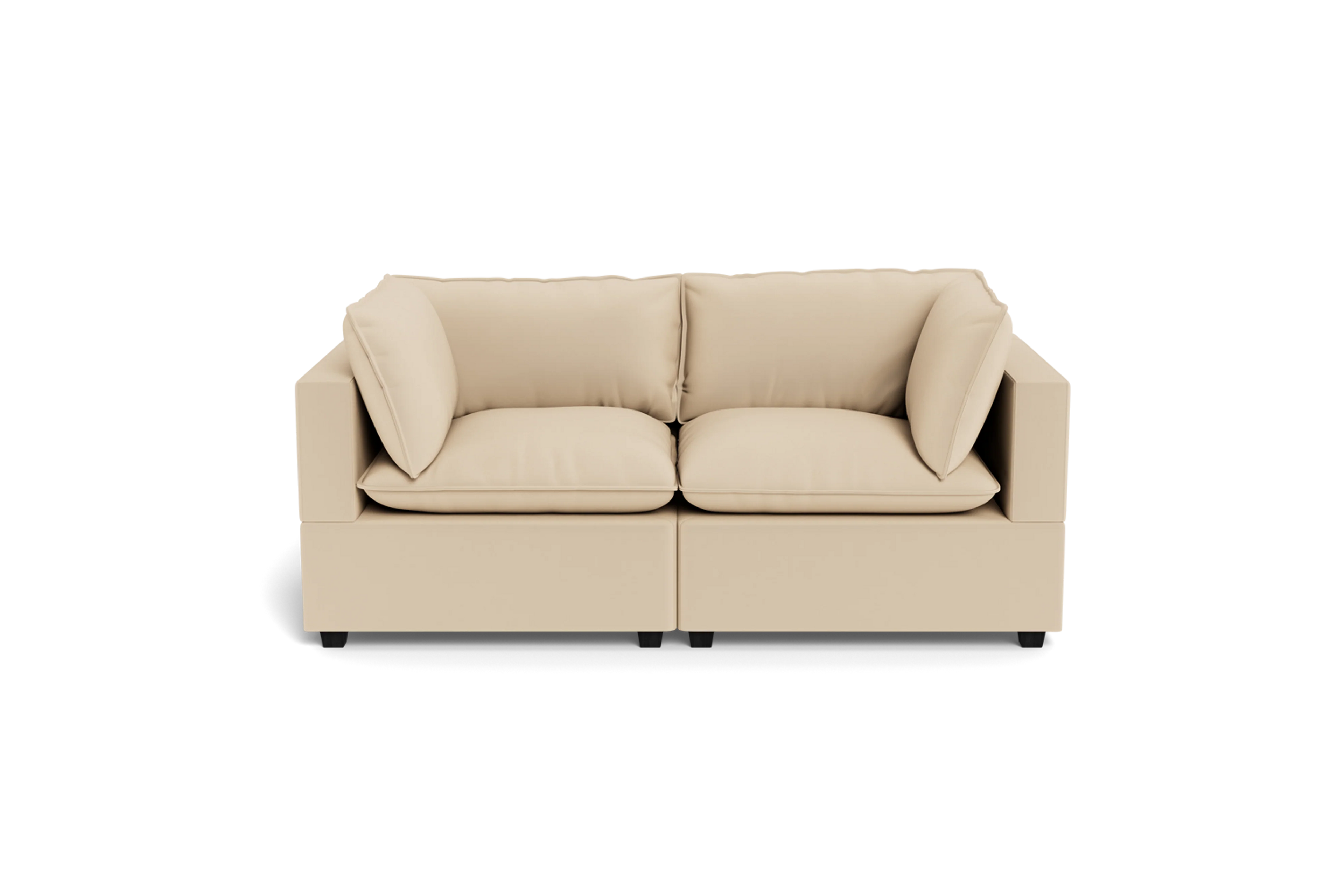 Kova Pillow Cushion Sofa 86" - front view in living room